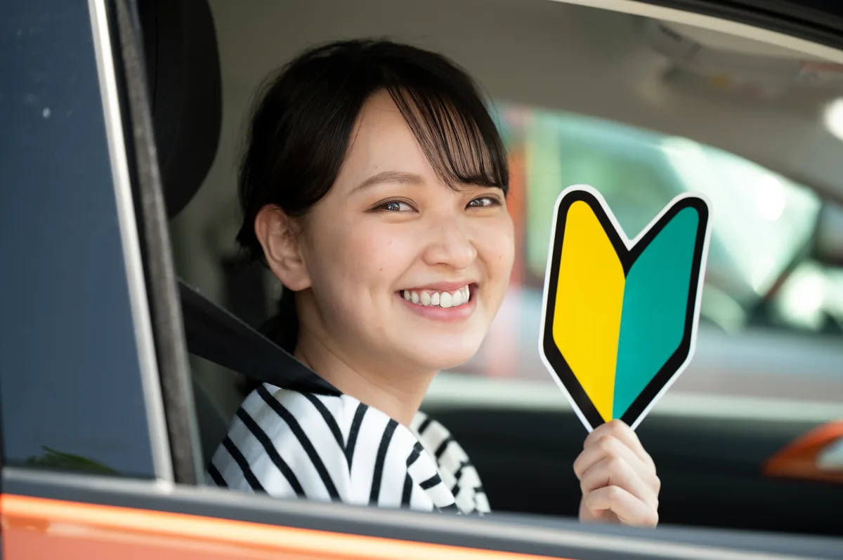 初心者マークをつけて練習する様子